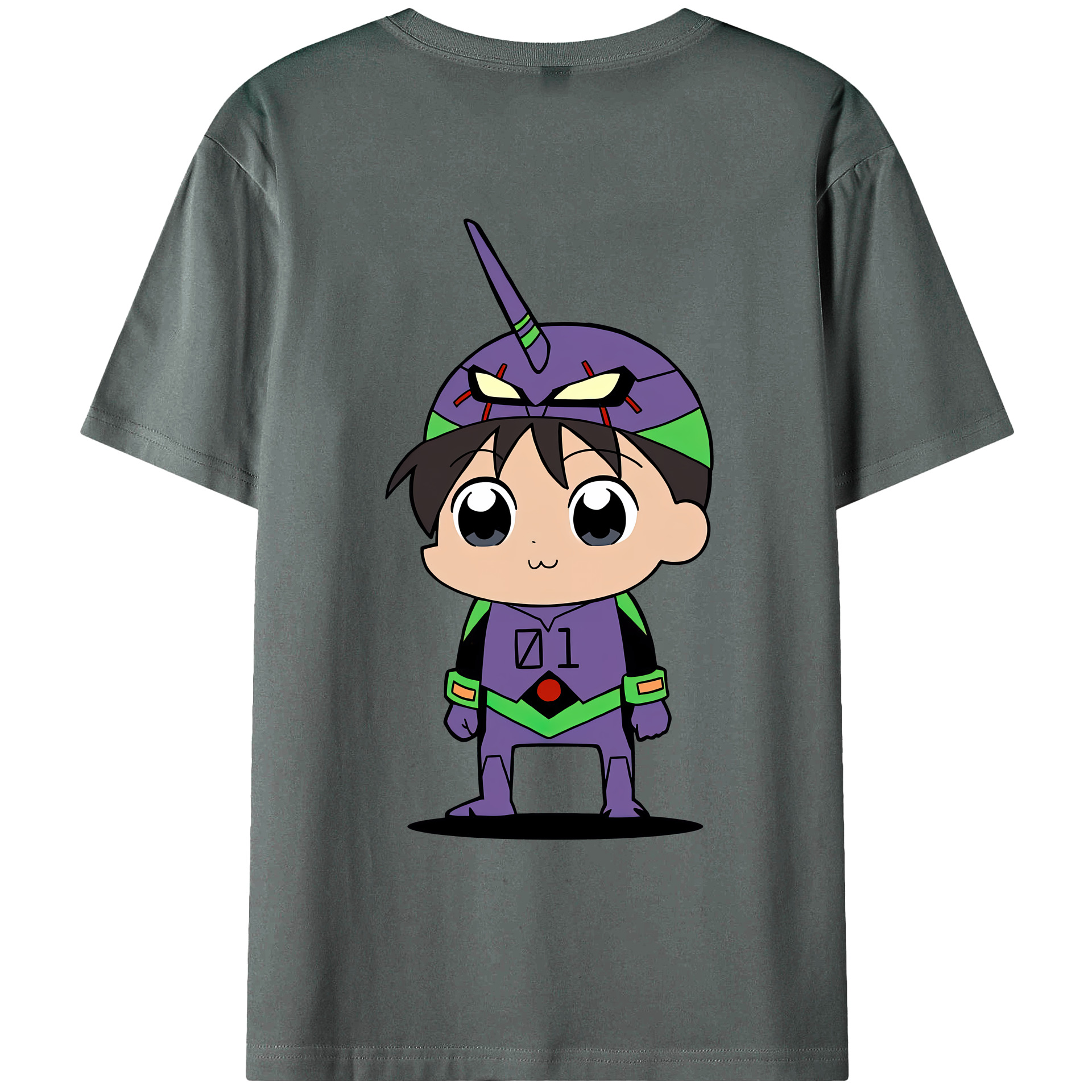 （画像用） EVA 新世紀エヴァンゲリオン 綿100％ メンズ半袖Tシャツ（バックプリント） 通気性